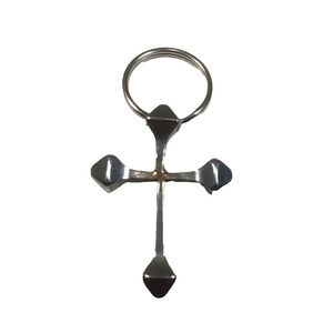 Cross Silver Tone Brutalist Silver Tone Metal Religious